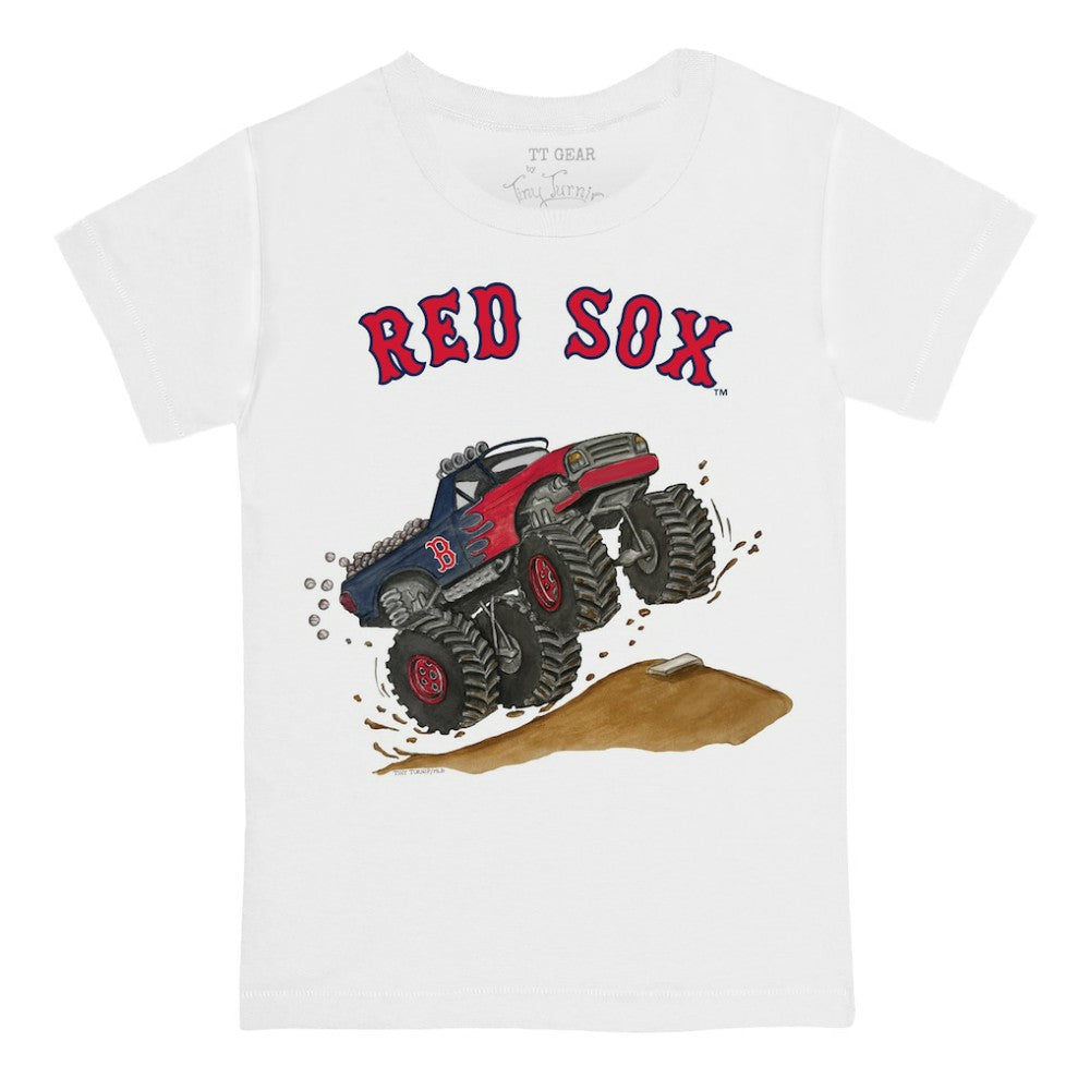 Boston Red Sox Tiny Turnip Youth Monster Truck T-Shirt - White