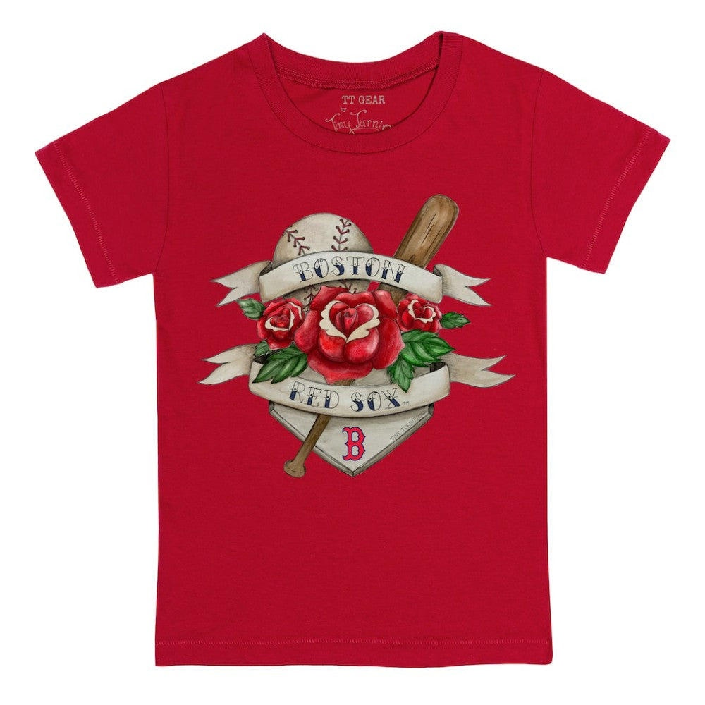 Boston Red Sox Tiny Turnip Youth Tattoo Rose T-Shirt - Red