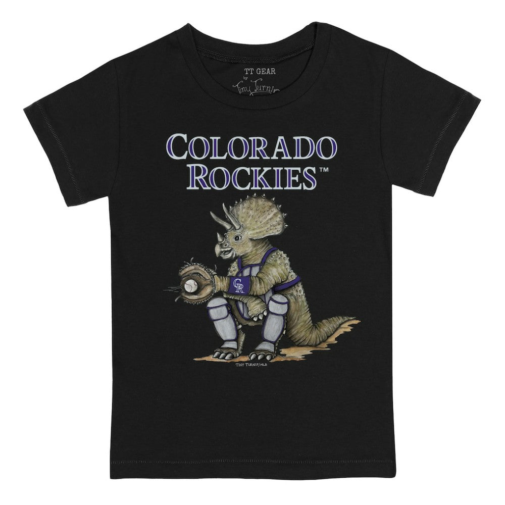 Colorado Rockies Tiny Turnip Youth Triceratops T-Shirt - Black