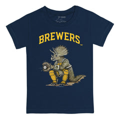 Milwaukee Brewers Tiny Turnip Youth Triceratops T-Shirt - Navy