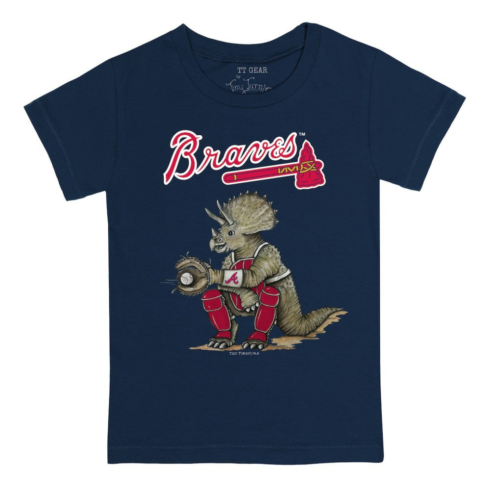Atlanta Braves Tiny Turnip Youth Triceratops T-Shirt - Navy