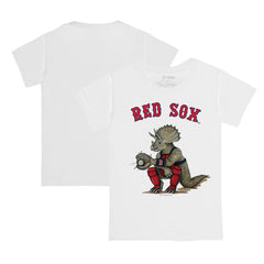 Boston Red Sox Tiny Turnip Youth Triceratops T-Shirt - White