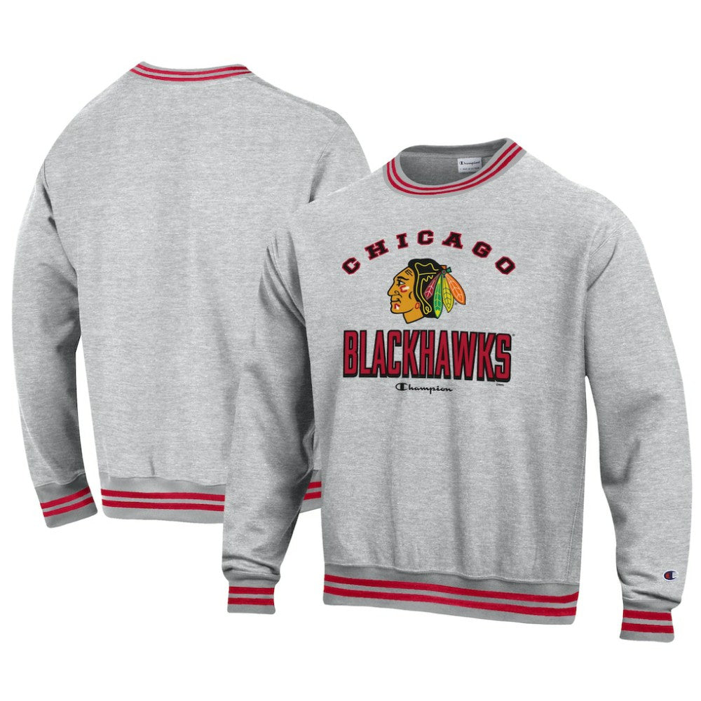 Chicago Blackhawks Champion Reverse Weave Yarn Dye Pullover Sweatshirt