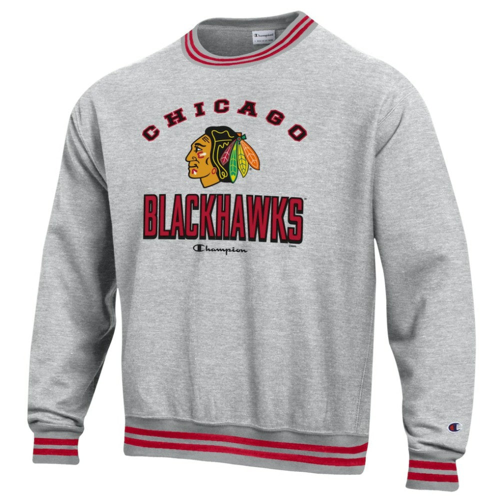 Chicago Blackhawks Champion Reverse Weave Yarn Dye Pullover Sweatshirt