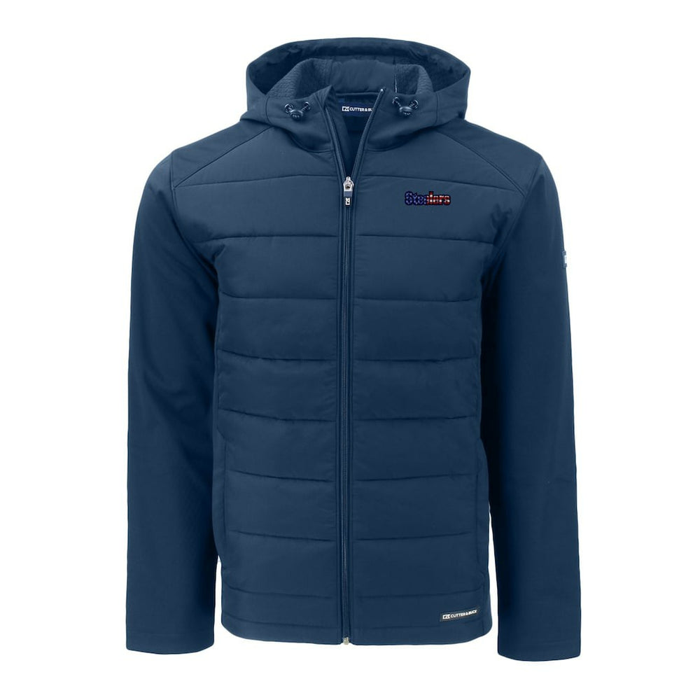 NFL Pittsburgh Steelers Cutter & Buck Americana Evoke Hybrid Eco Softshell Recycled Full-Zip Hooded Jacket