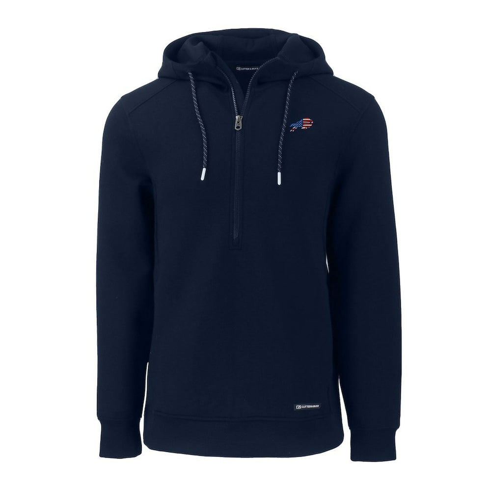 NFL Buffalo Bills Cutter & Buck Americana Roam Eco Half-Zip Recycled Pullover Hoodie