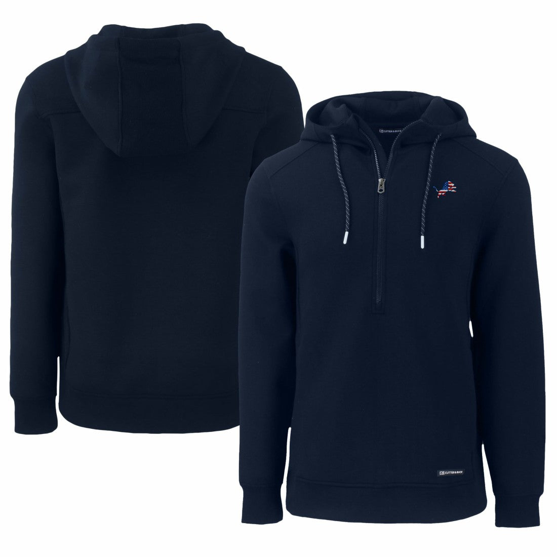 NFL Detroit Lions Cutter & Buck Americana Roam Eco Half-Zip Recycled Pullover Hoodie
