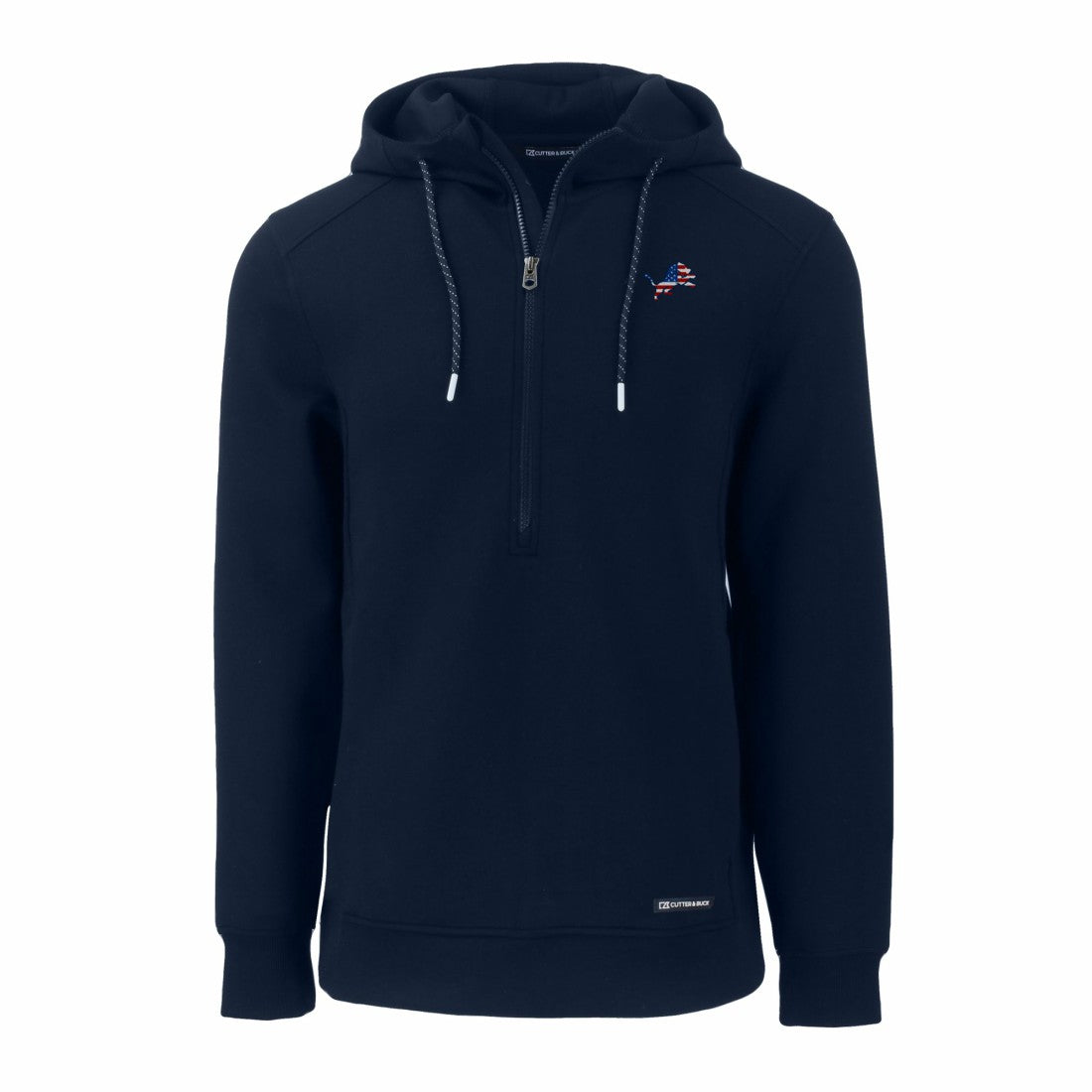NFL Detroit Lions Cutter & Buck Americana Roam Eco Half-Zip Recycled Pullover Hoodie