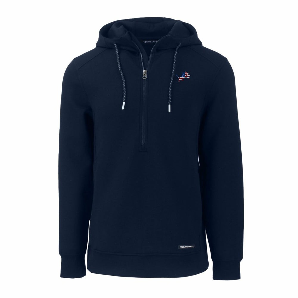 NFL Detroit Lions Cutter & Buck Americana Roam Eco Half-Zip Recycled Pullover Hoodie