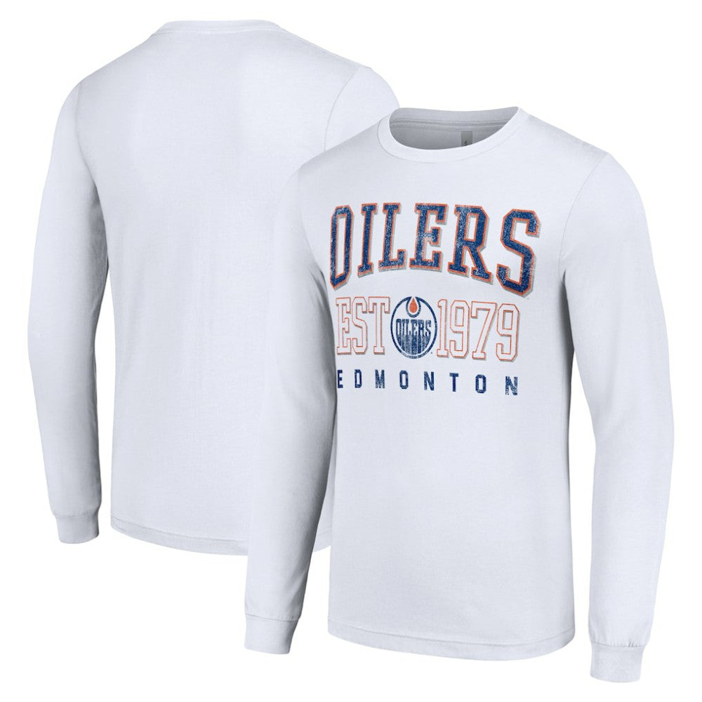 Edmonton Oilers Starter Retro Graphic Long Sleeve Crew T-Shirt