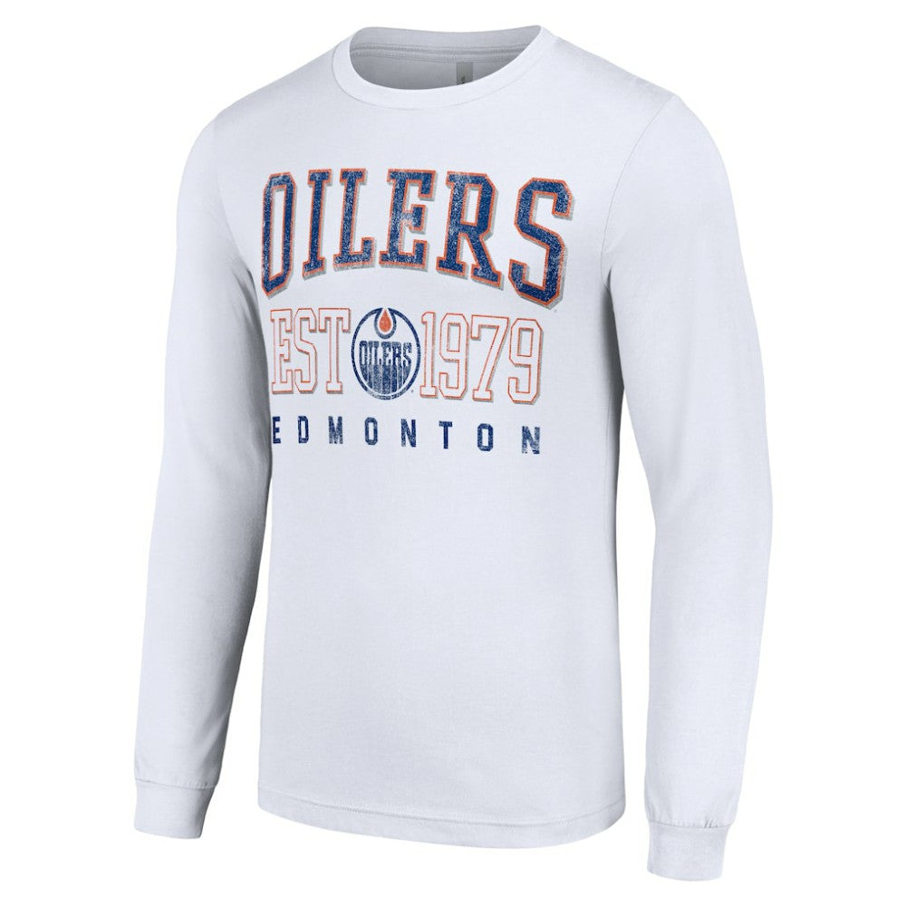 Edmonton Oilers Starter Retro Graphic Long Sleeve Crew T-Shirt