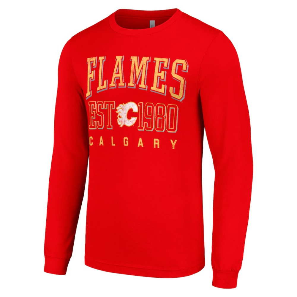 Calgary Flames Starter Retro Graphic Long Sleeve Crew T-Shirt