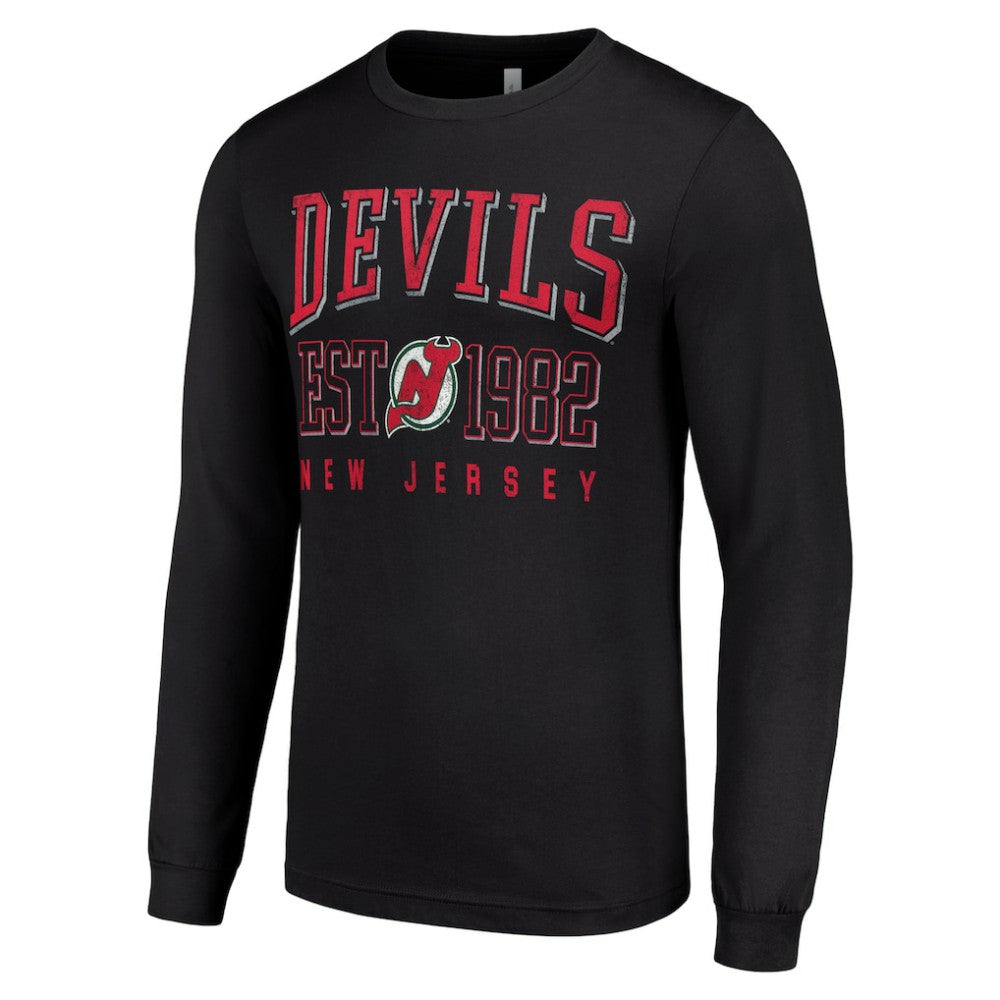 New Jersey Devils Starter Retro Graphic Long Sleeve Crew T-Shirt