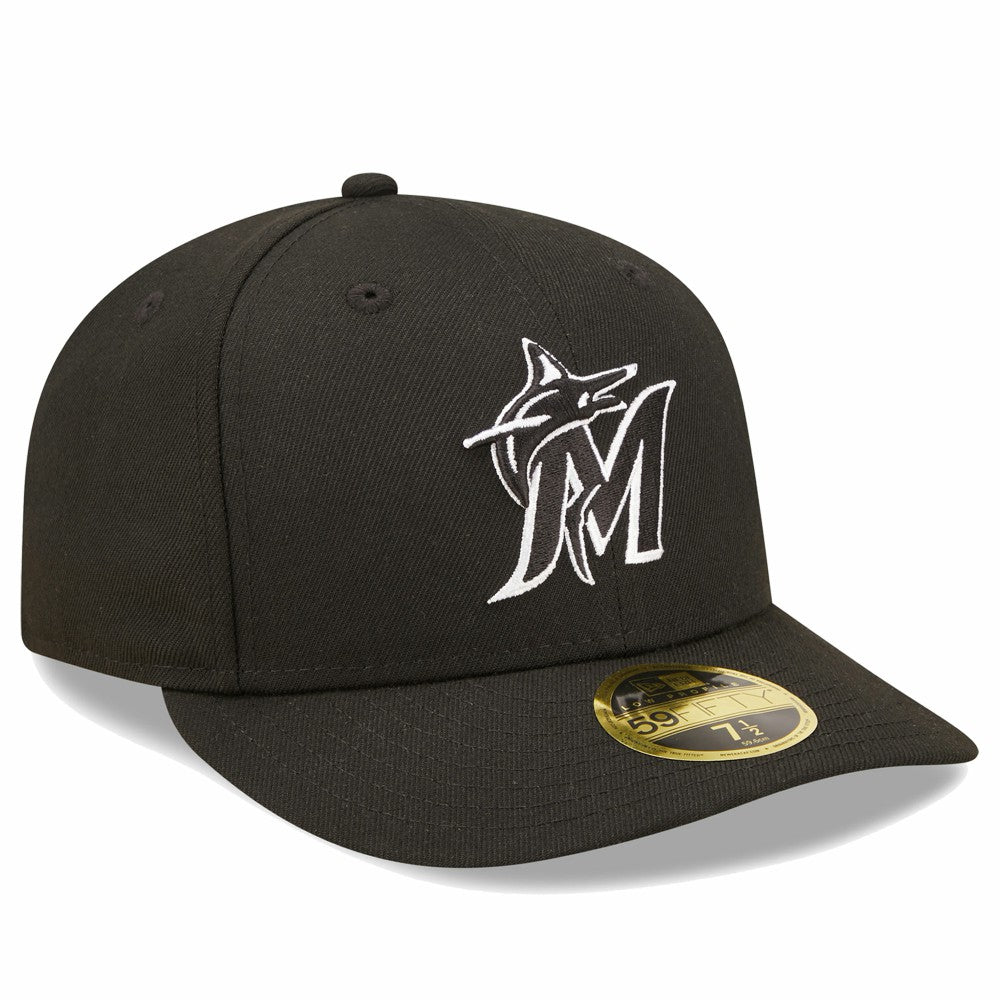 Miami Marlins Low Profile 59FIFTY Fitted Hat - Black | New Era