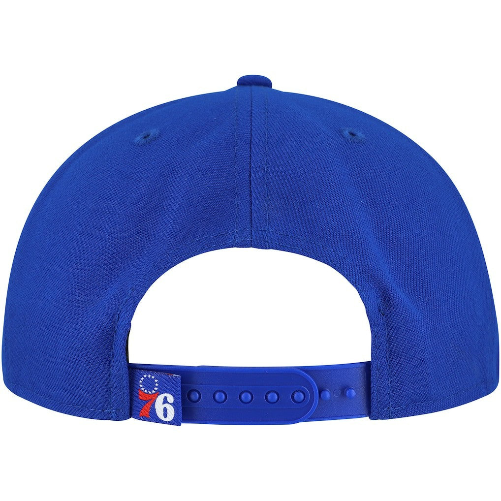 Philadelphia 76ers Oversized Puff Print Logo Golfer Snapback Hat - Royal | New Era sale