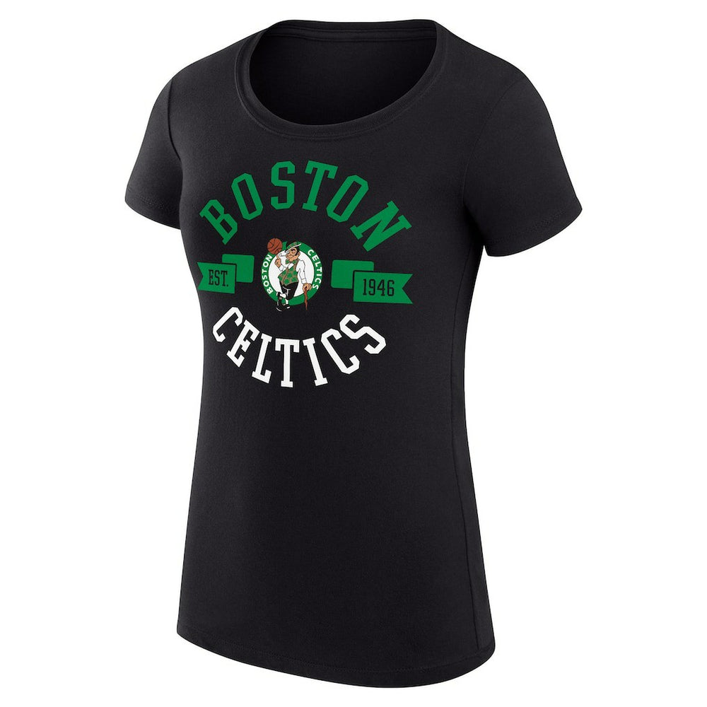 Boston Celtics G-III 4Her by Carl Banks Women's Super-Slim Fit Lightweight Large City Logo T-Shirt - Black for sale