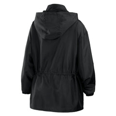 Atlanta Braves WEAR by Erin Andrews Women's Full-Zip Windbreaker Hoodie Jacket - Black