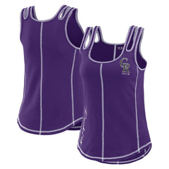 Colorado Rockies WEAR by Erin Andrews Women's Contrast Stitch Tank Top - Purple