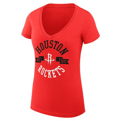 Houston Rockets G-III 4Her by Carl Banks Women's Super-Slim Fit Lightweight Large City Logo V-Neck T-Shirt - Red cheap