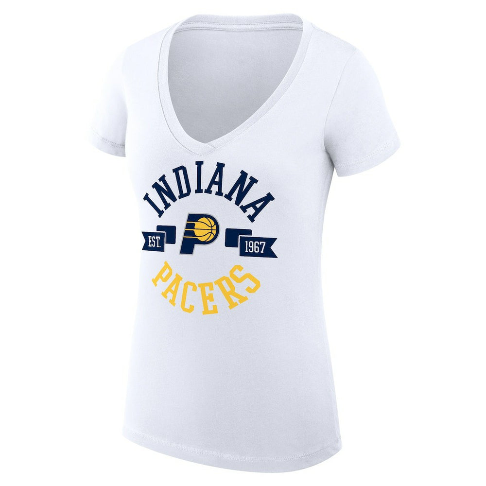 Indiana Pacers G-III 4Her by Carl Banks Women's Super-Slim Fit Lightweight Large City Logo V-Neck T-Shirt - White sale