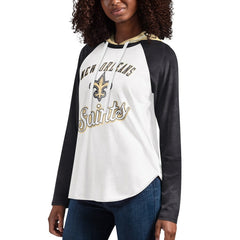 NFL New Orleans Saints G-III 4Her by Carl Banks Women's MVP Raglan Hooded Long Sleeve T-Shirt