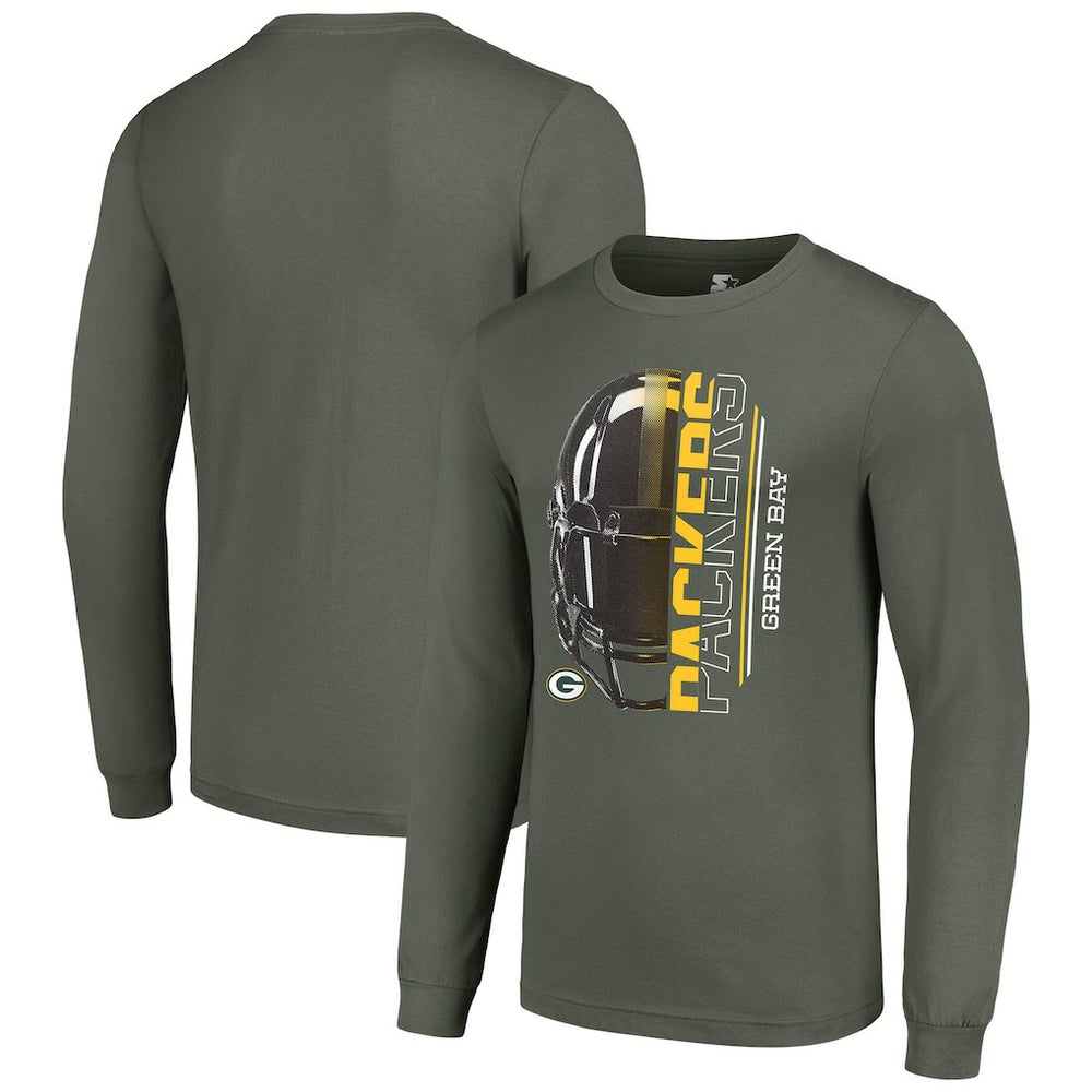 NFL Green Bay Packers Starter Half Helmet Logo Long Sleeve T-Shirt