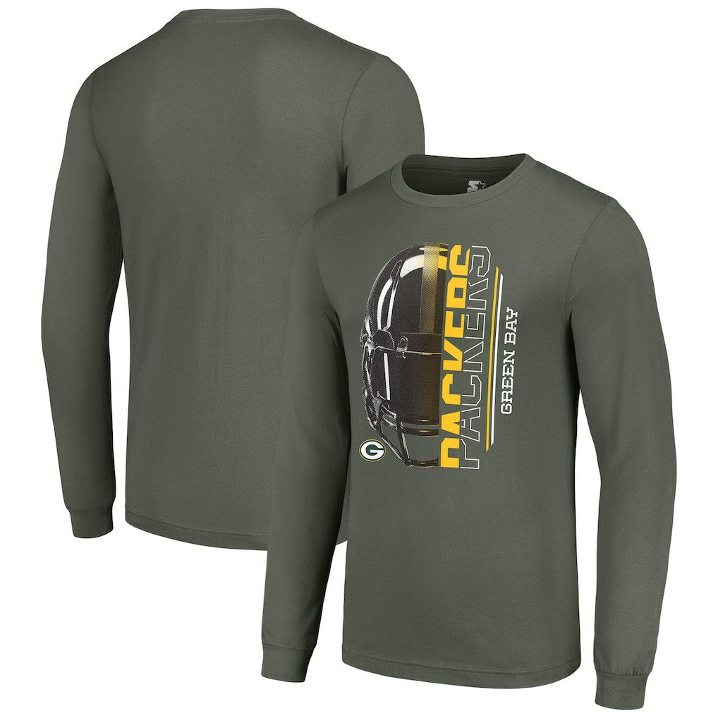 NFL Green Bay Packers Starter Half Helmet Logo Long Sleeve T-Shirt