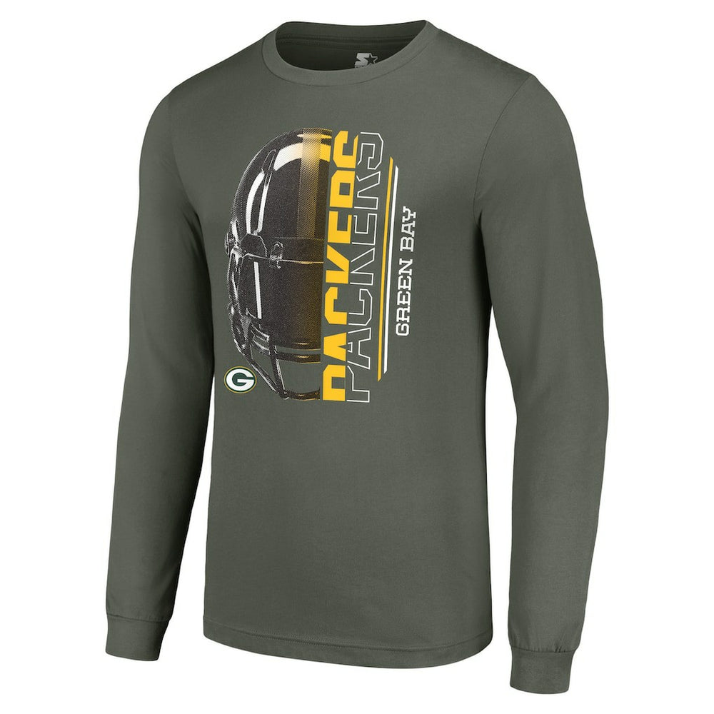 NFL Green Bay Packers Starter Half Helmet Logo Long Sleeve T-Shirt