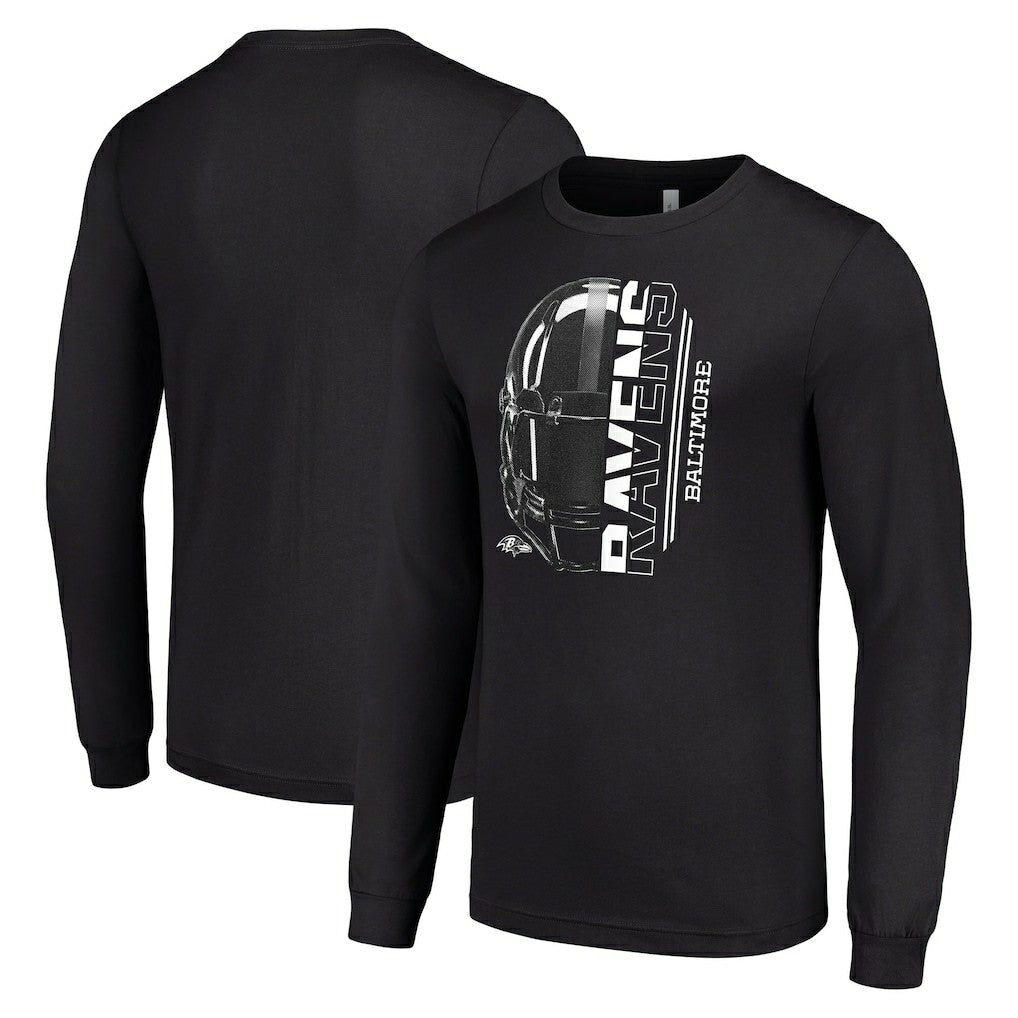 NFL Baltimore Ravens Starter Half Helmet Logo Long Sleeve T-Shirt