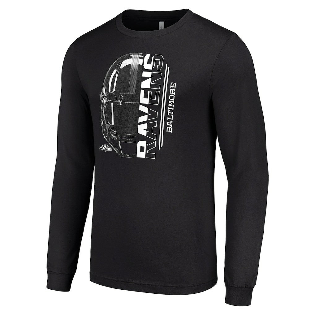 NFL Baltimore Ravens Starter Half Helmet Logo Long Sleeve T-Shirt
