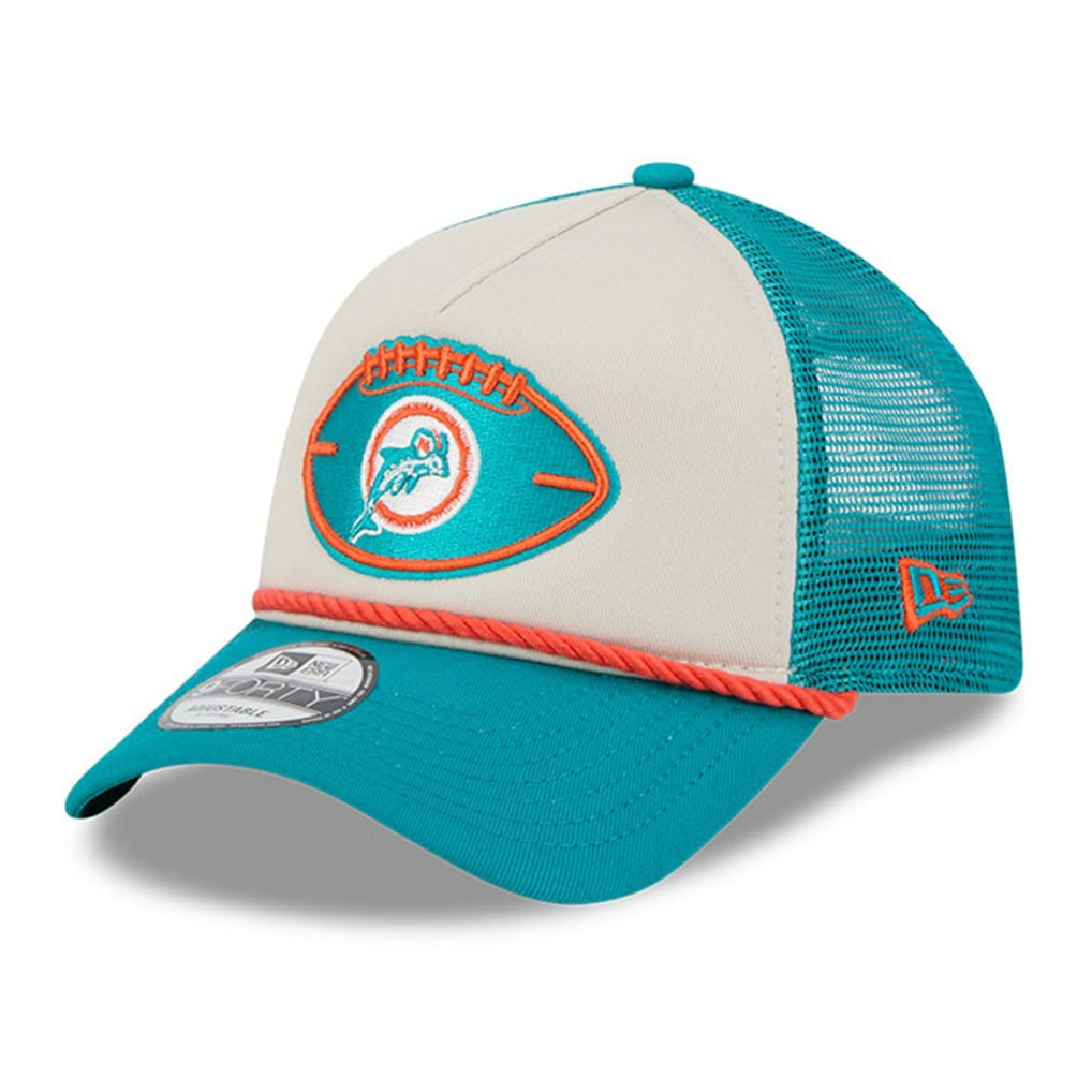 NFL Miami Dolphins 2024 Sideline Historic 9FORTY A-Frame Trucker Adjustable Hat
