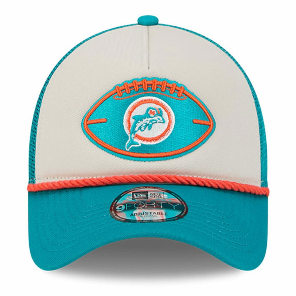 NFL Miami Dolphins 2024 Sideline Historic 9FORTY A-Frame Trucker Adjustable Hat