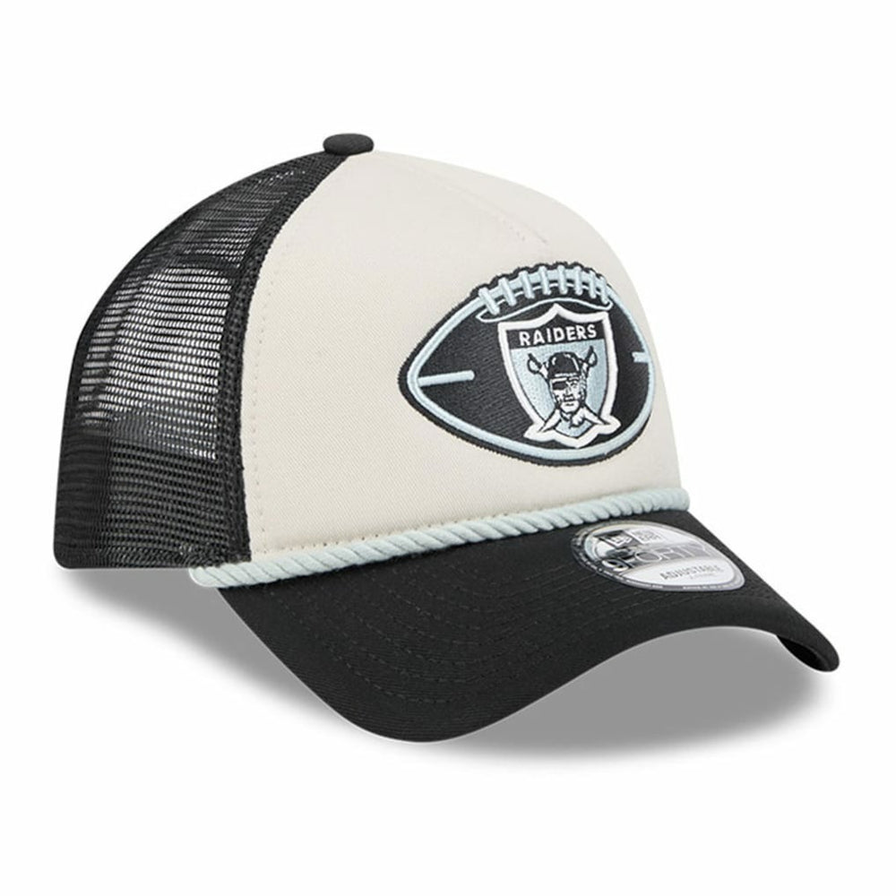 NFL Las Vegas Raiders 2024 Sideline Historic 9FORTY A-Frame Trucker Adjustable Hat