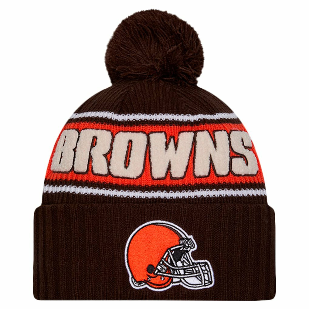 NFL Cleveland Browns 2024 Sideline Cuffed Knit Hat with Pom