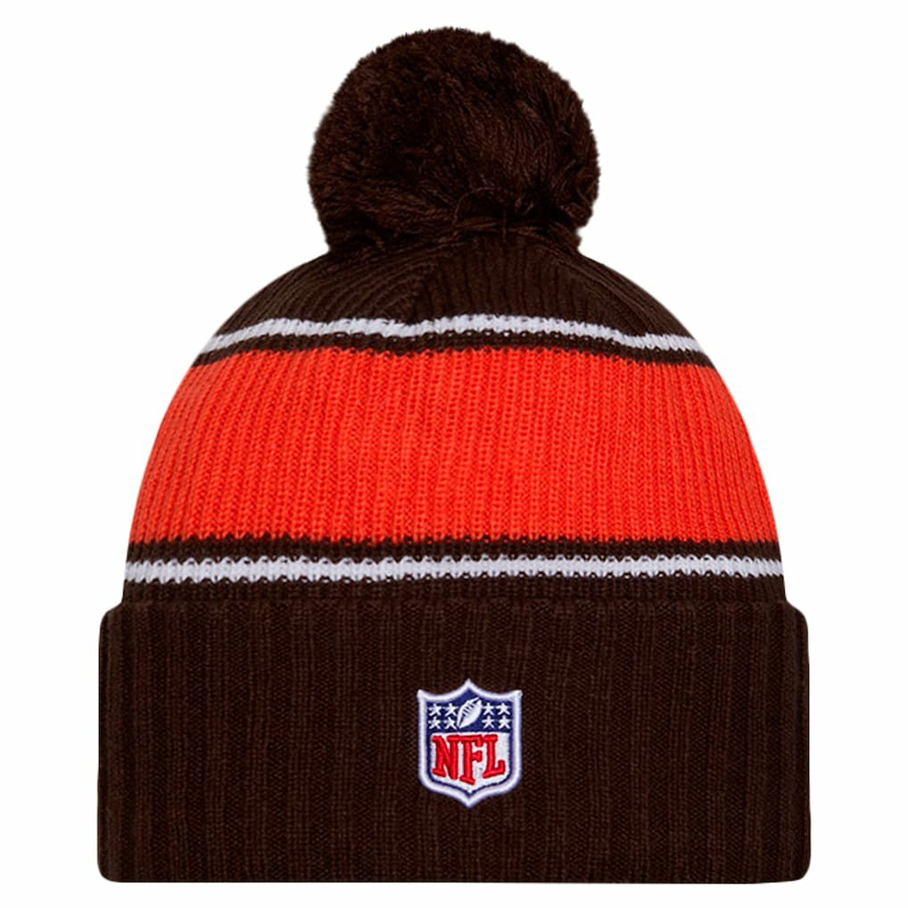 NFL Cleveland Browns 2024 Sideline Cuffed Knit Hat with Pom