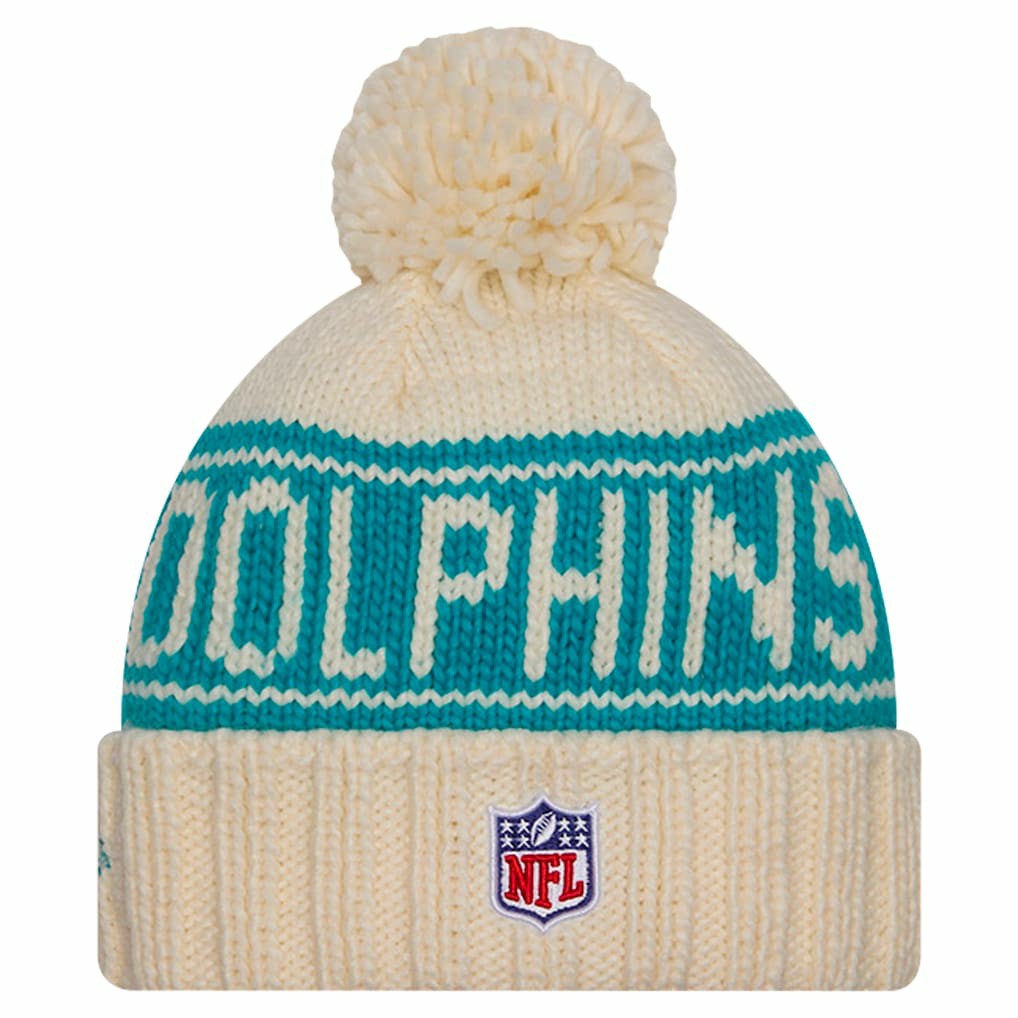 NFL Miami Dolphins Women's 2024 Sideline Cuffed Knit Hat with Pom