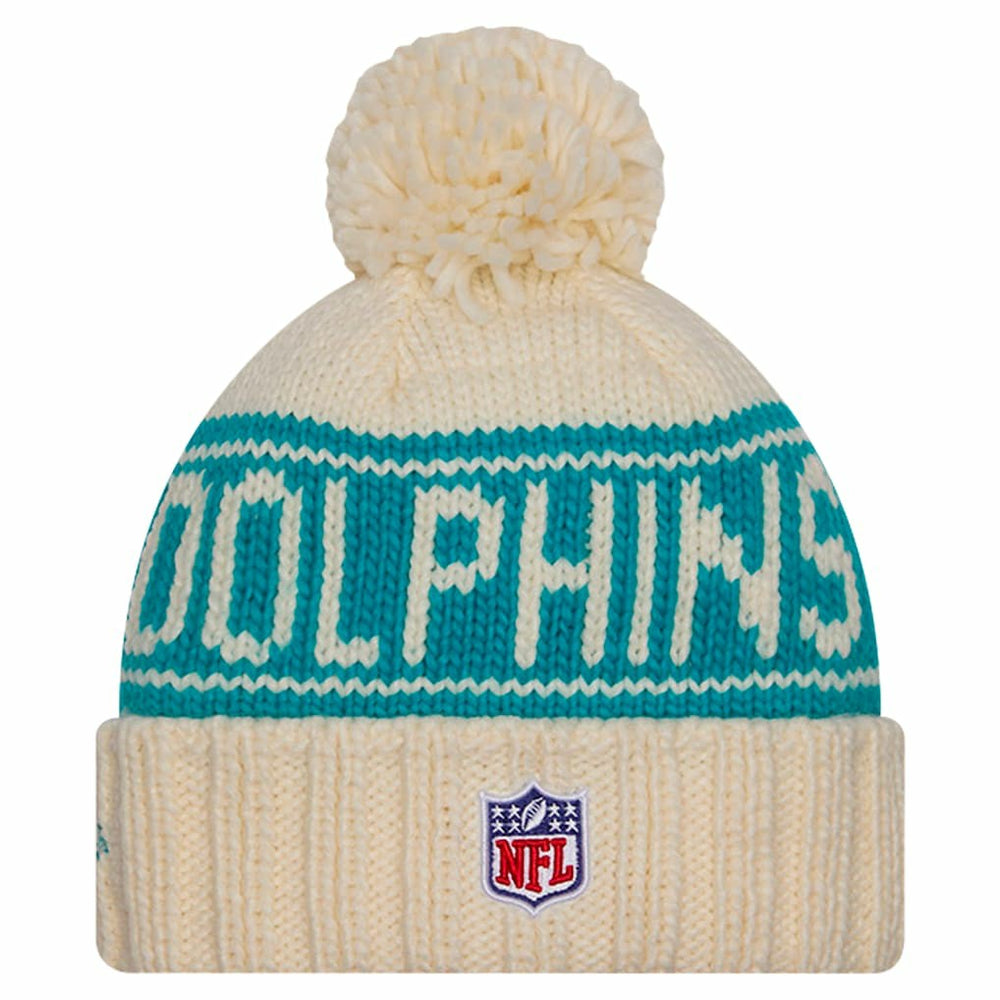 NFL Miami Dolphins Women's 2024 Sideline Cuffed Knit Hat with Pom