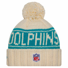 NFL Miami Dolphins Women's 2024 Sideline Cuffed Knit Hat with Pom