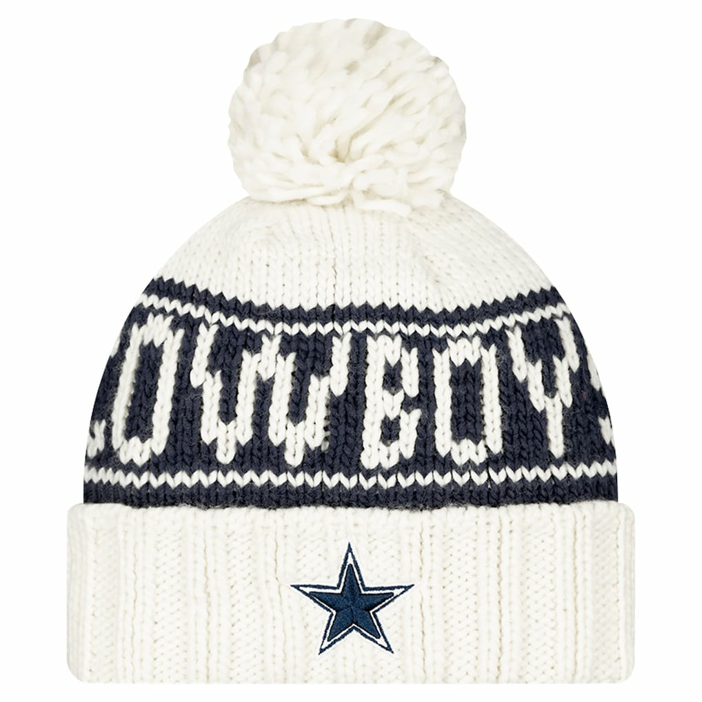 NFL Dallas Cowboys Women's 2024 Sideline Cuffed Knit Hat with Pom