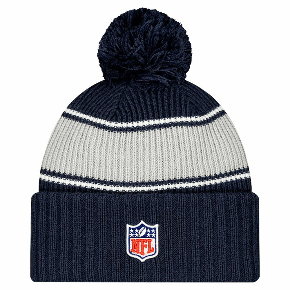 NFL Dallas Cowboys Youth 2024/25 Sideline Cuffed Knit Hat with Pom