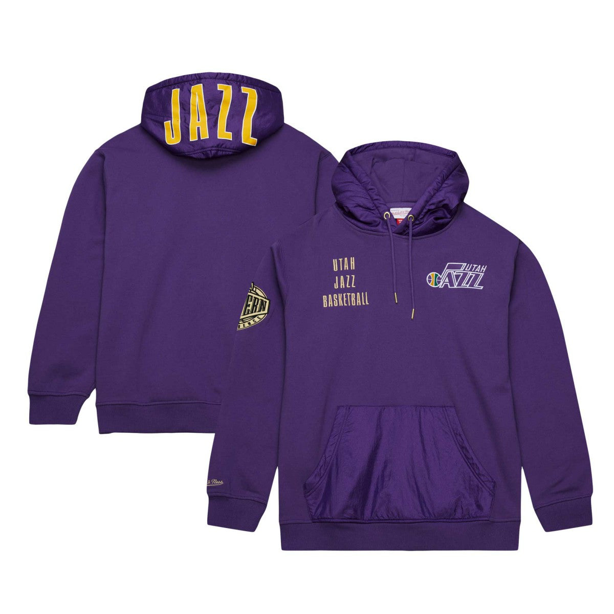 Utah Jazz Team OG 2.0 Vintage Logo Fleece Pullover Hoodie - Purple | Mitchell & Ness discount