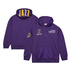 Utah Jazz Team OG 2.0 Vintage Logo Fleece Pullover Hoodie - Purple | Mitchell & Ness discount