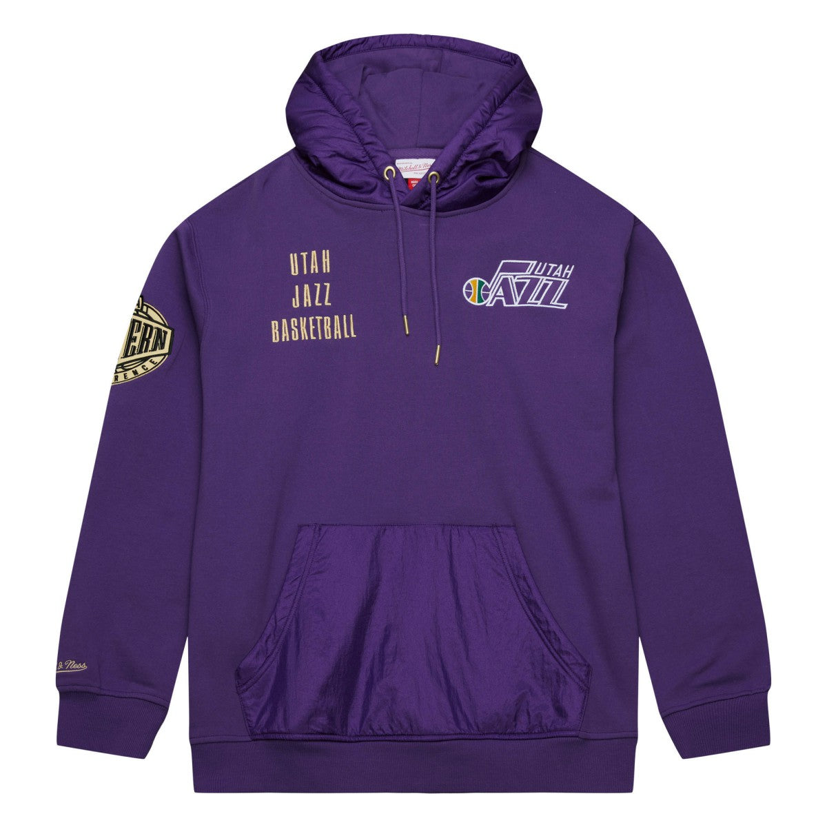 Utah Jazz Team OG 2.0 Vintage Logo Fleece Pullover Hoodie - Purple | Mitchell & Ness discount