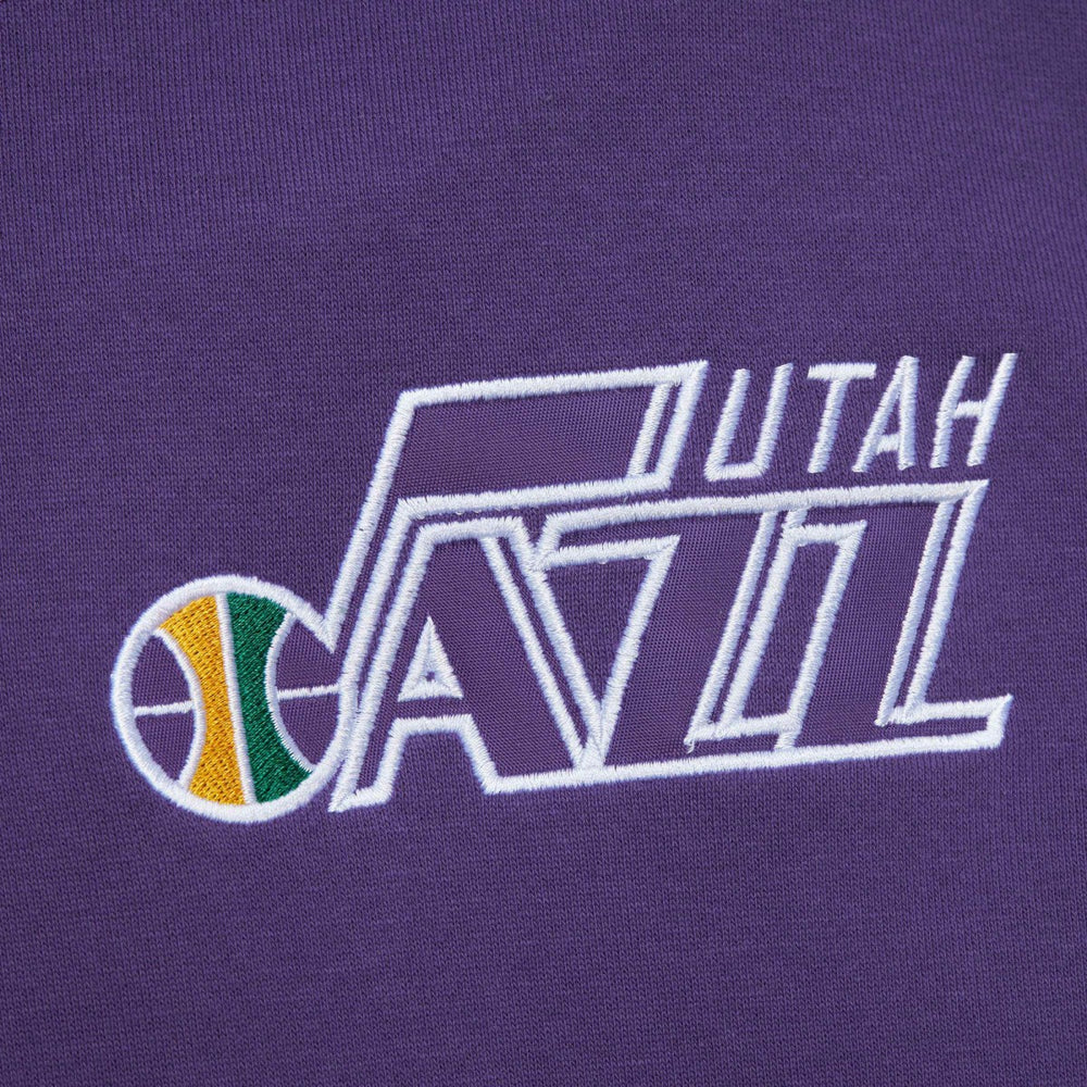 Utah Jazz Team OG 2.0 Vintage Logo Fleece Pullover Hoodie - Purple | Mitchell & Ness discount