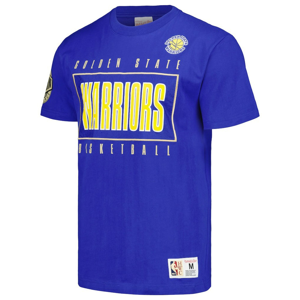 Golden State Warriors Hardwood Classics Team OG 2.0 Premium Vintage Logo T-Shirt sale - Royal | Mitchell & Ness for sale
