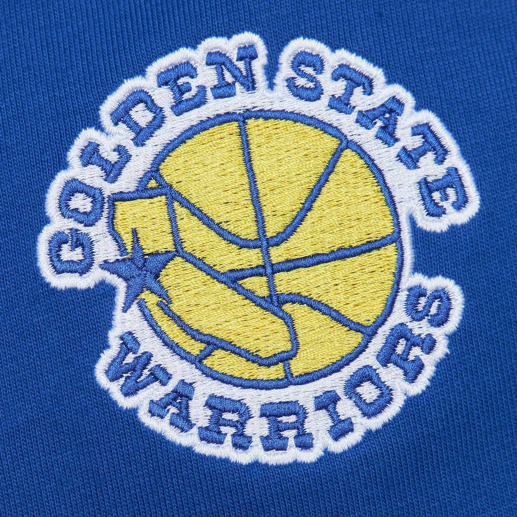 Golden State Warriors Hardwood Classics Team OG 2.0 Premium Vintage Logo T-Shirt sale - Royal | Mitchell & Ness for sale