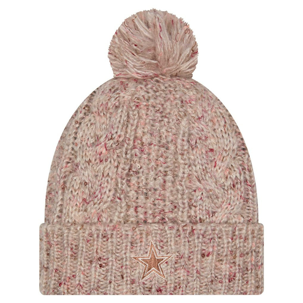 NFL Dallas Cowboys Women's Trendy Tone Cuffed Knit Hat with Pom