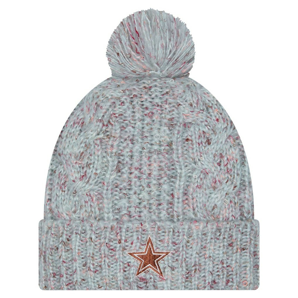 NFL Dallas Cowboys Women's Trendy Tone Cuffed Knit Hat with Pom
