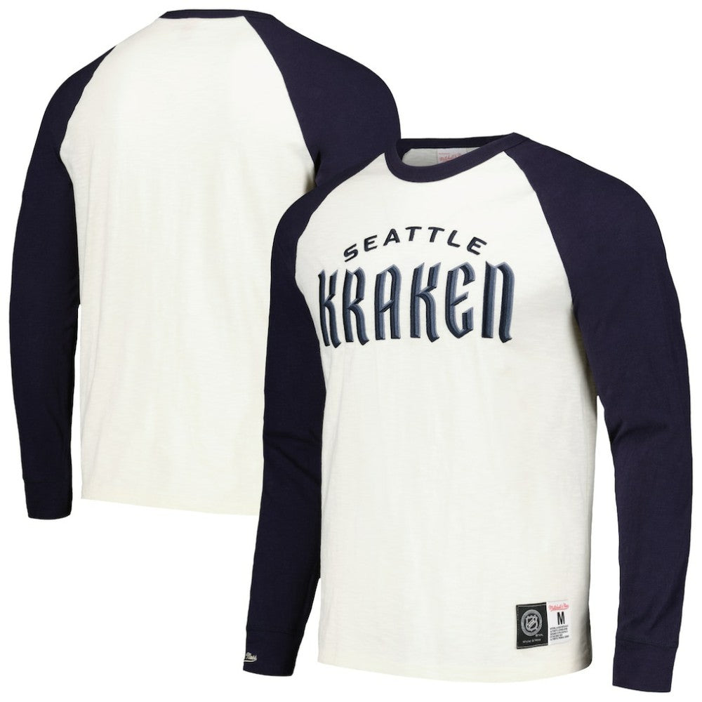 Seattle Kraken Mitchell & Ness Legendary Slub Vintage Raglan Long Sleeve T-Shirt