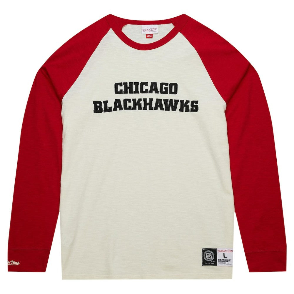 Chicago Blackhawks Mitchell & Ness Legendary Slub Vintage Raglan Long Sleeve T-Shirt